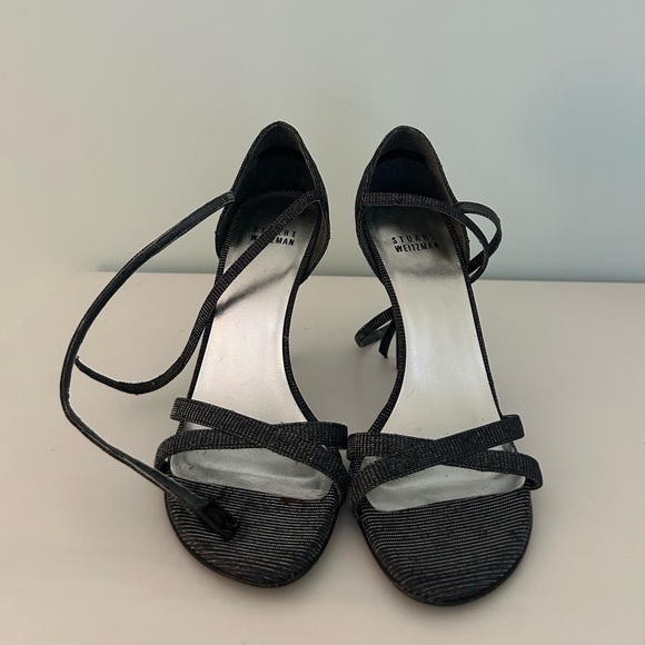 Elegant Black Stuart Weitzman Strappy Heels - Picture 2 of 4